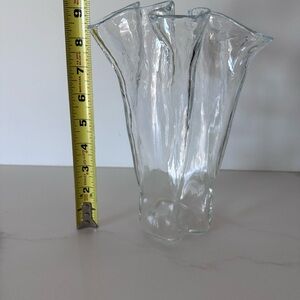 Vintage Clear Muurla ‘Eva’ Finland Handkerchief Ruffle Vase